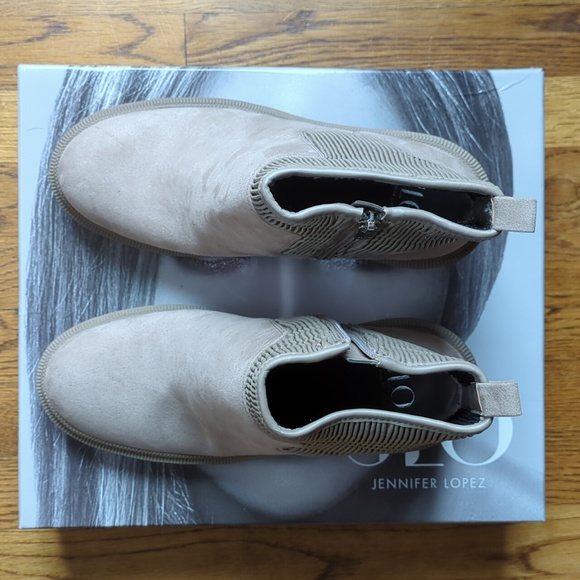 JLO Jennifer Lopez Emalee Bootie Platform Boot Women's Size 10 In Grey Beige - Picture 7 of 16